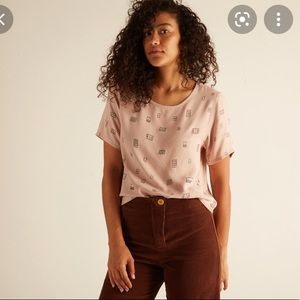 North of West Dusty Rose Windows Cropped Blouse